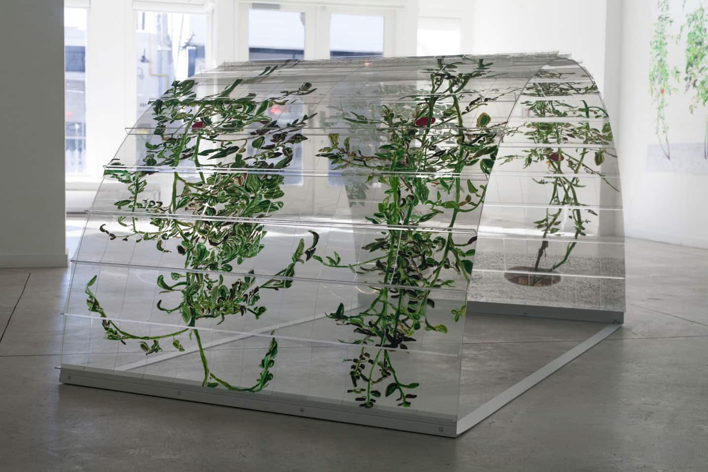 Alex Fischer, VII 6000 Arch, 2015, a 82 × 48 × 44 inch acrylic, aluminum, and steel arch with (240) 4 × 6 inch acrylic painted panels