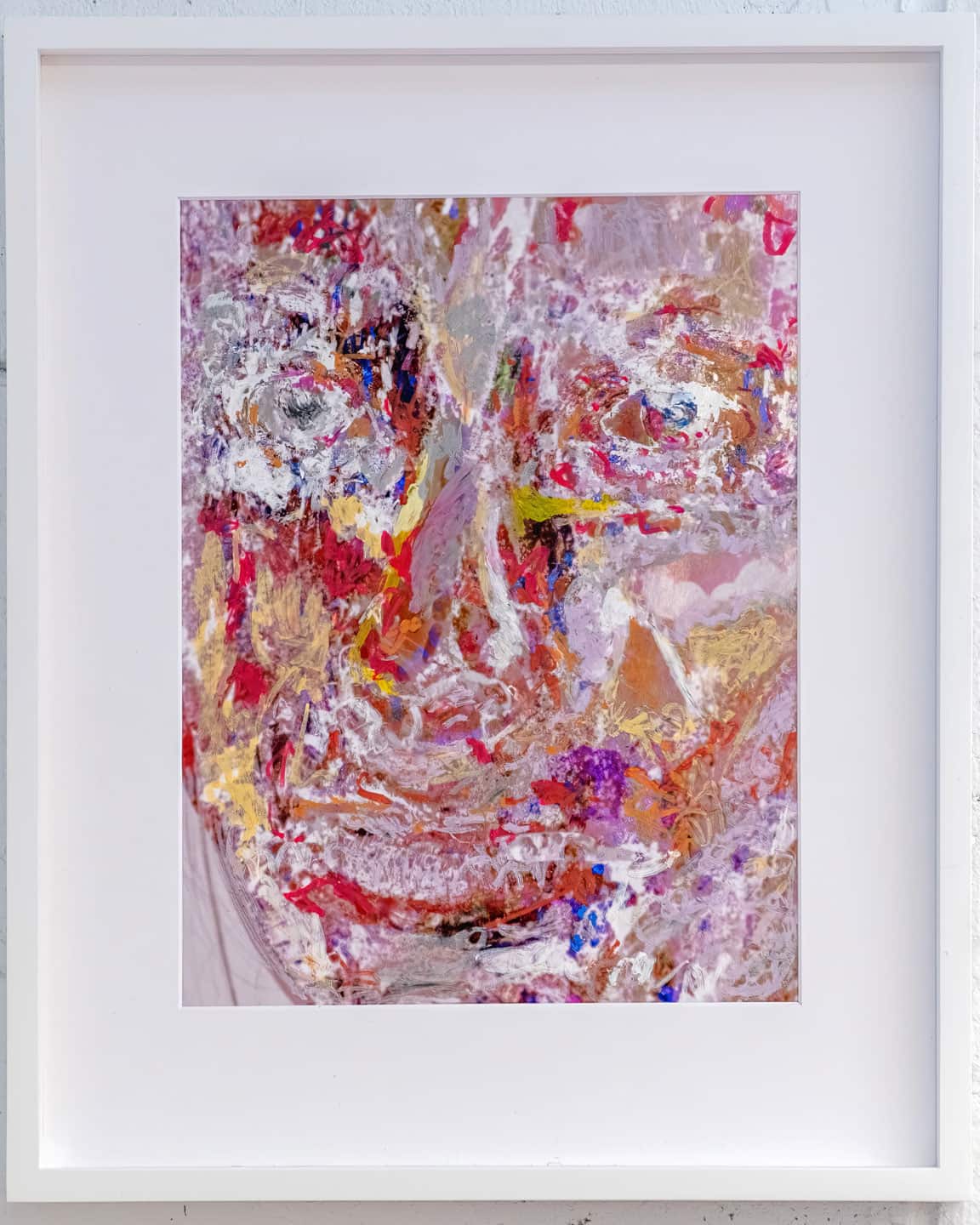 Alex Fischer, Beside Two Hemispheres Called A Brain, 2022-190720 oil pastel on digital giclee framed