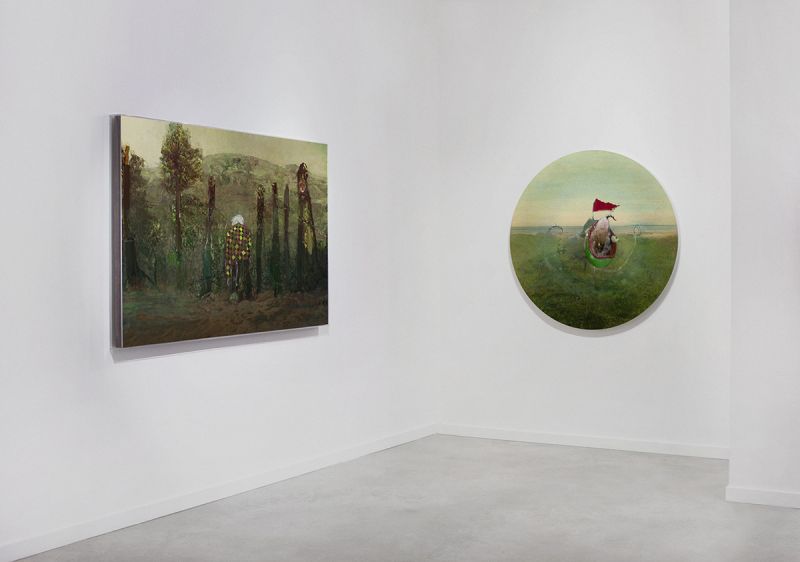 Installation view, On Now >> Alex Fischer @ O'Born Contemporary, 20101101 — Good Grief, Infant and the Garden Hose