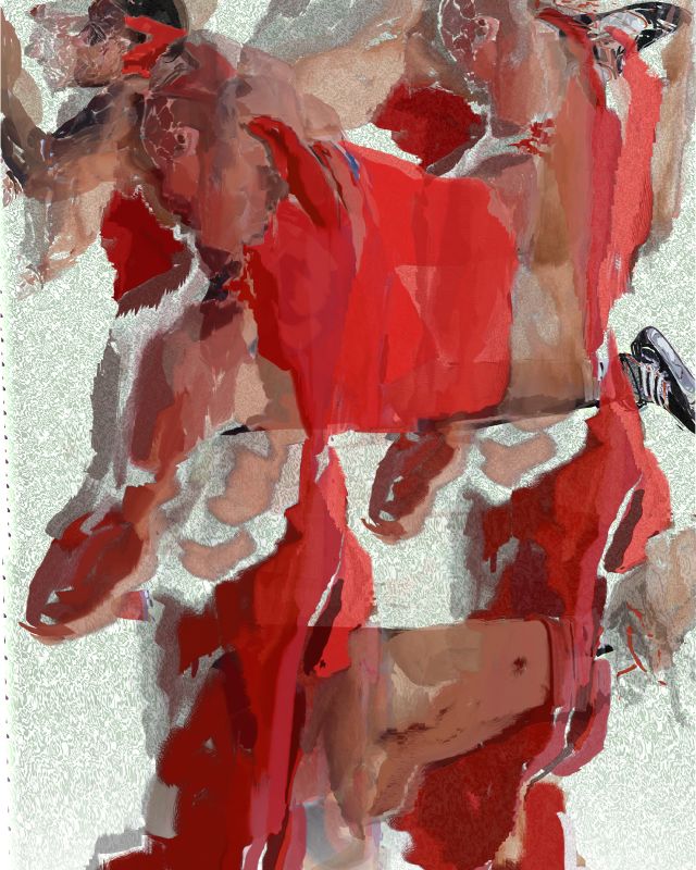 Brawl, 20131211, 60 × 48 in (1524 × 1219 mm), digital image of matte giclée
