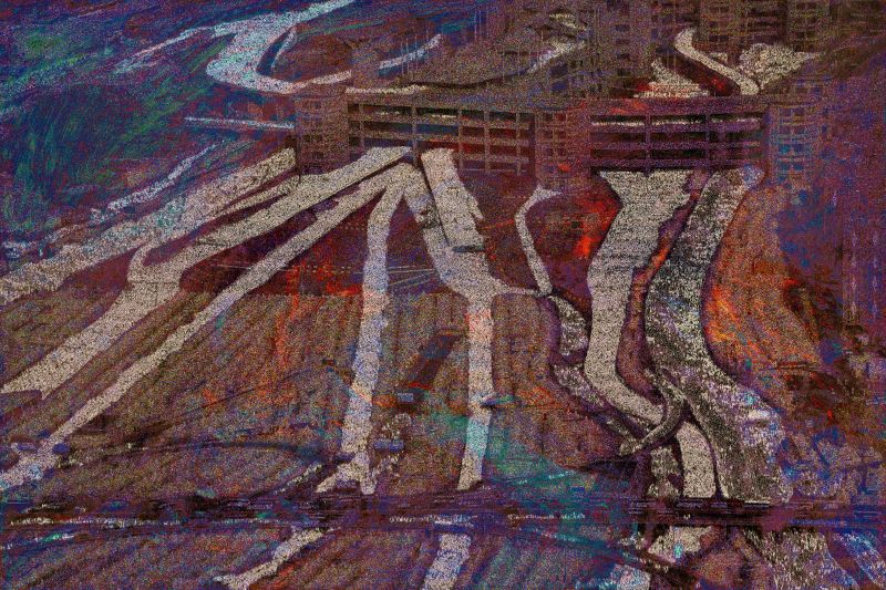 Jamaraat Bridge, 20171130, 60 × 90 in (1524 × 2286 mm), digital image of matte giclée