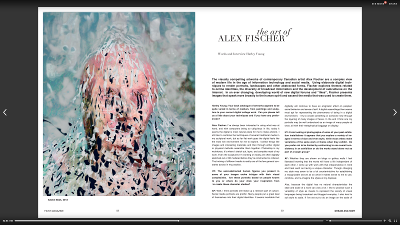 Installation view, Faint Magazine Interview, 20131201