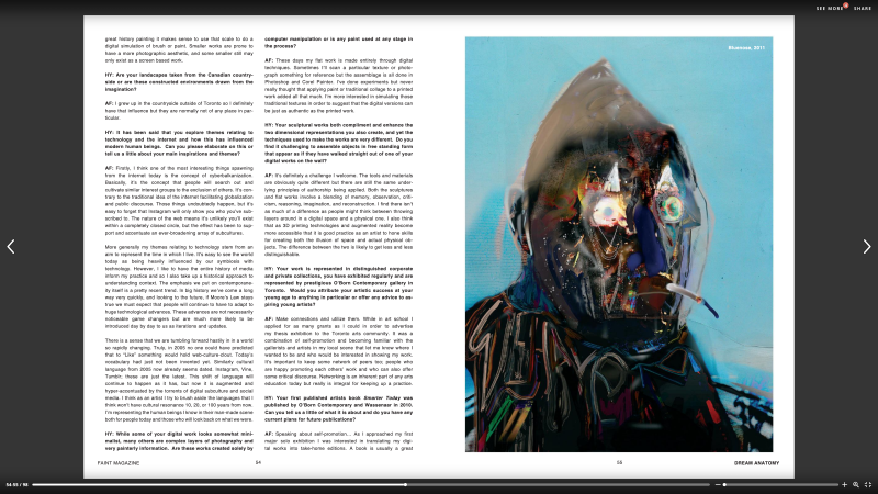 Installation view, Faint Magazine Interview, 20131201