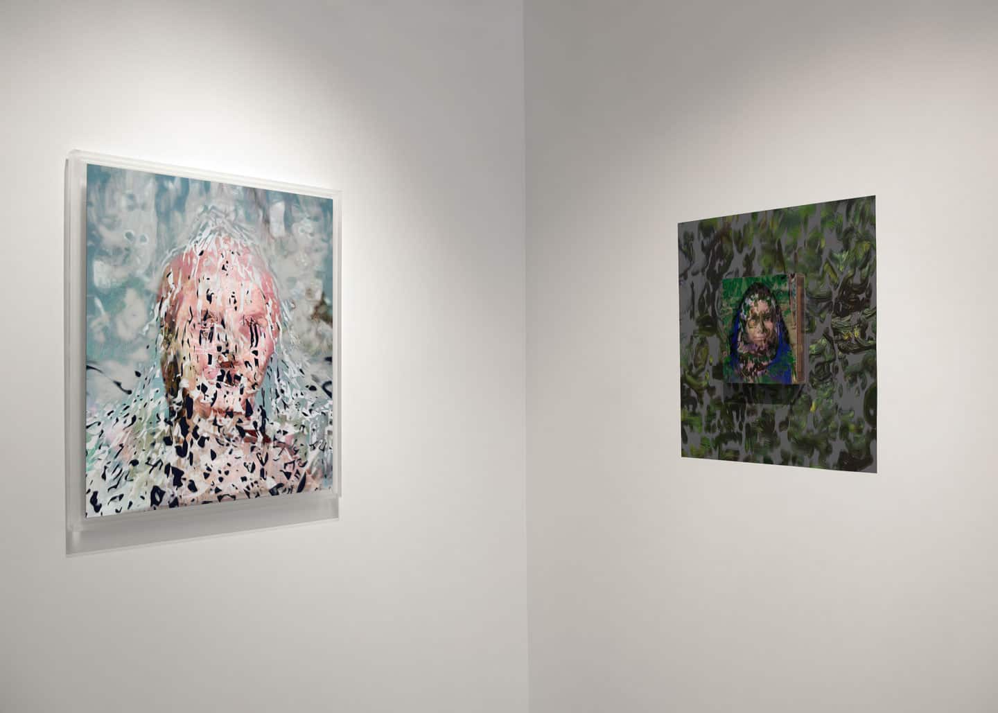 Alex Fischer, LEFT: Adobe Mask, 2012. RIGHT: Myrrha, 2011. Install photo Beyond The Fall, Galerie BAC