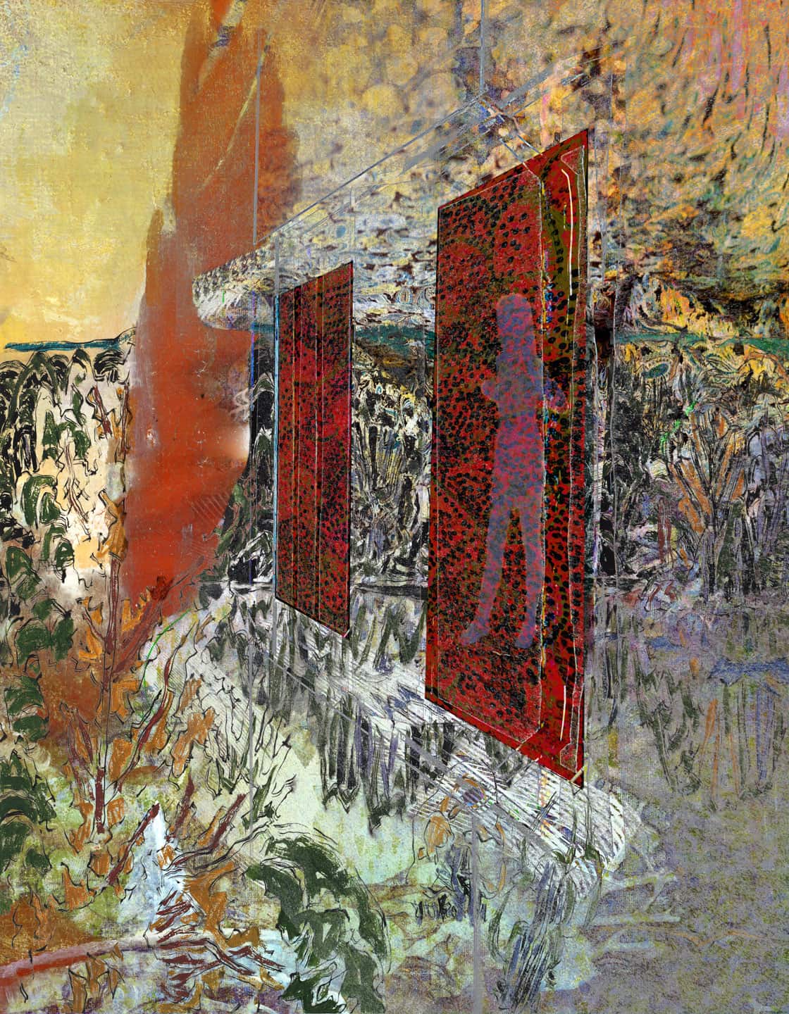 Alex Fischer, Red Centre, 2017, 9 &times; 7 inch giclee