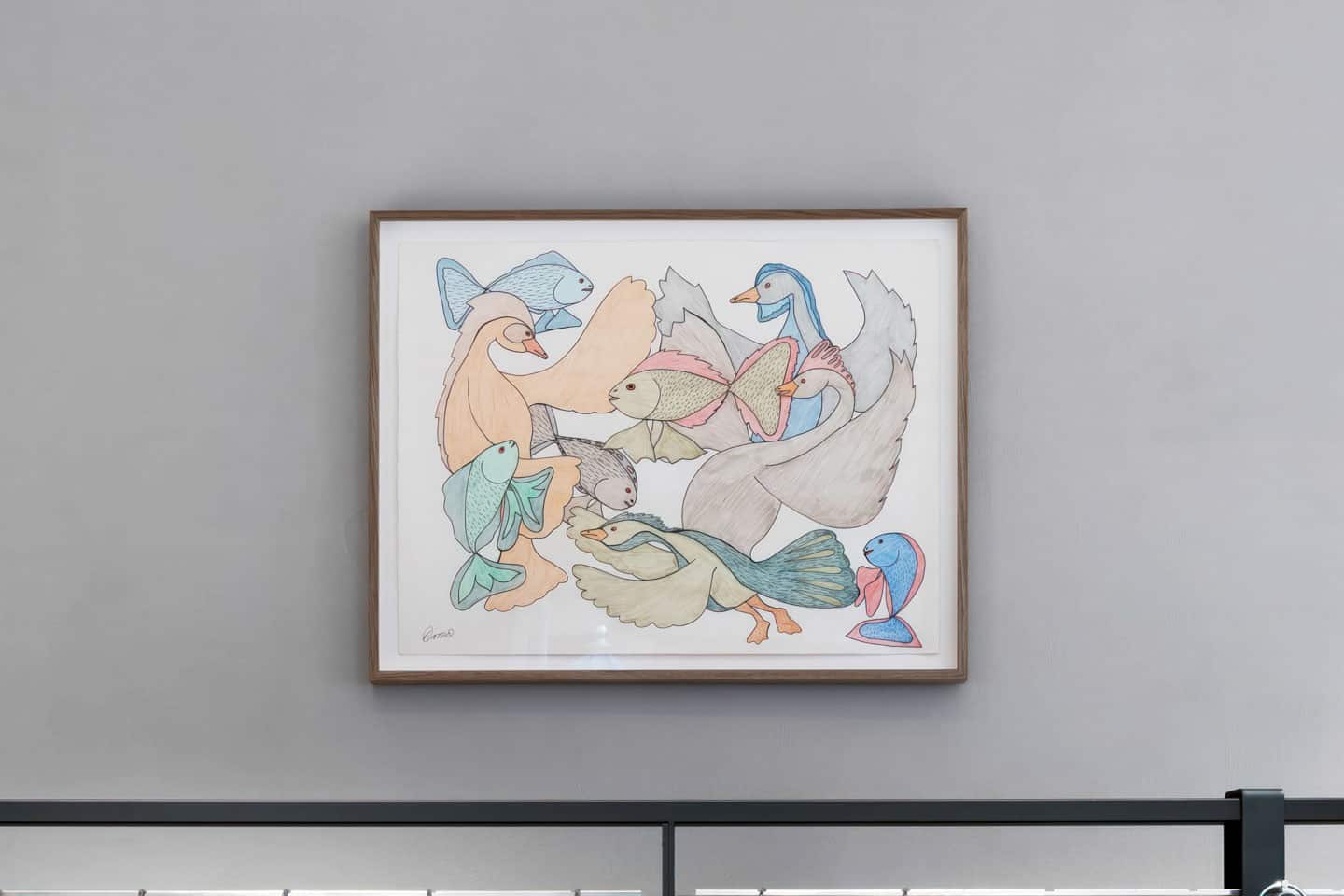 Qiatsuq Qiatsuq, untitled 185-0001, 2023, 20&times;26 in graphite, coloured pencil and ink. Photo by Joas Souza.